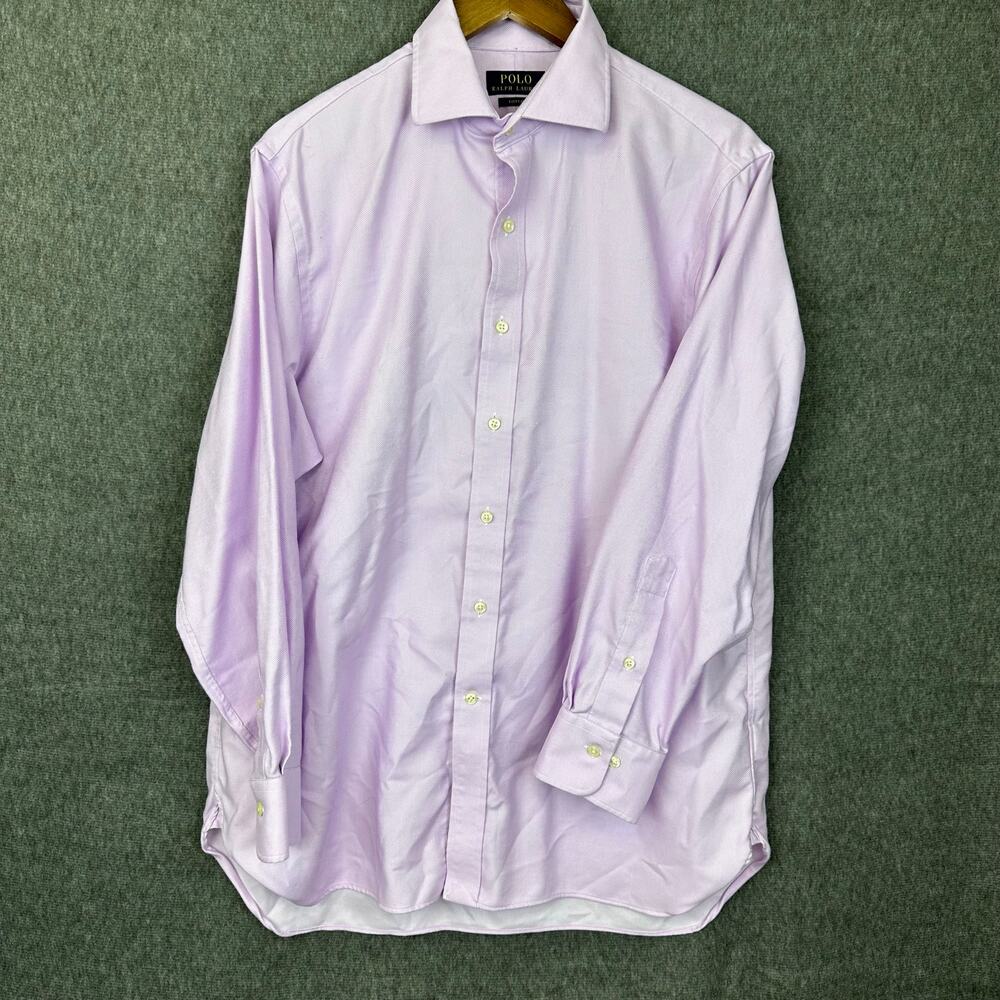 Purple Polo Ralph Lauren Easy Care 16 1/2 Cotton Button-up Preppy Business GQ